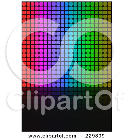 Royalty-Free (RF) Clipart Illustration of a Background Of Vertical Colorful Pixels And Black Space by Arena Creative