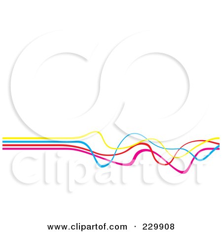 Royalty-Free (RF) Clipart Illustration of a Background Of Colorful Waves Over White Space by Arena Creative