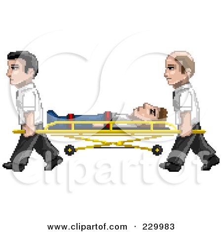 patient on stretcher cartoon