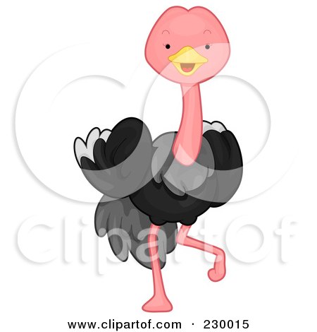 Royalty-Free (RF) Clipart Illustration of a Cute Ostrich by BNP Design Studio