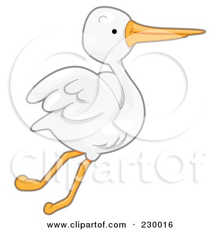 Royalty-Free (RF) Clipart Illustration of a Cute Flying Pelican by BNP Design Studio