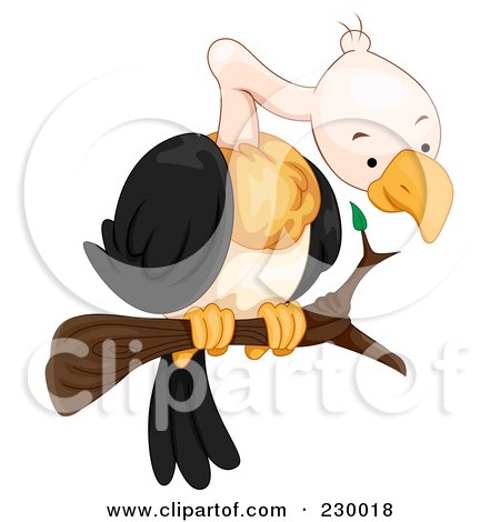 Royalty-Free (RF) Clipart Illustration of a Perched Vulture by BNP Design Studio