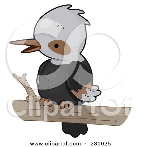 Royalty-Free (RF) Clipart Illustration of a Cute Perched Kingfisher by BNP Design Studio