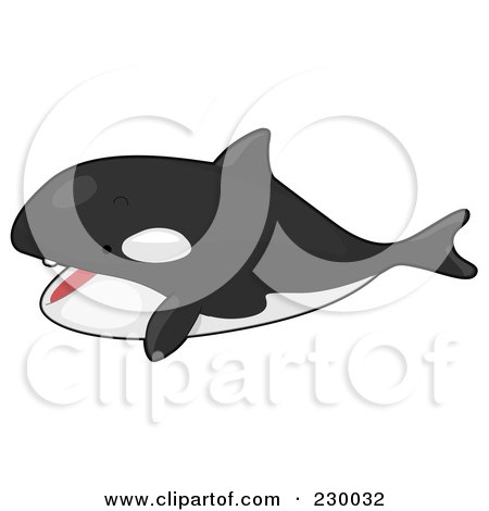Royalty-Free (RF) Clipart Illustration of a Happy Orca Whale by BNP Design Studio