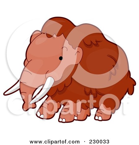 Royalty-Free (RF) Clipart Illustration of a Cute Mammoth by BNP Design Studio
