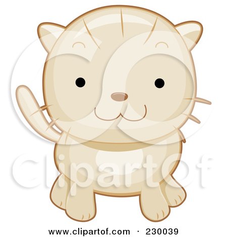 Royalty-Free (RF) Clipart Illustration of a Cute Beige Kitten by BNP Design Studio