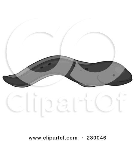 Royalty-Free (RF) Clipart Illustration of a Cute Black Eel by BNP Design Studio