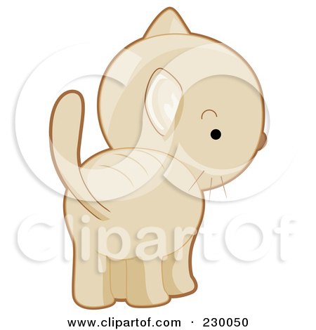 Royalty-Free (RF) Clipart Illustration of a Cute Beige Kitten Showing His Butt by BNP Design Studio