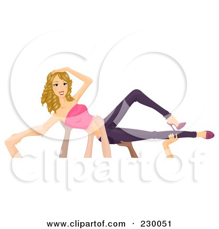 Royalty-Free (RF) Clipart Illustration of Hands Holding Up A Reclined Pretty Woman by BNP Design Studio