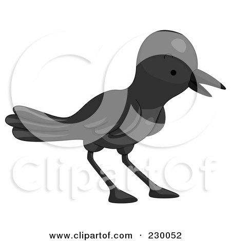 Royalty-Free (RF) Clipart Illustration of a Cute Crow by BNP Design Studio