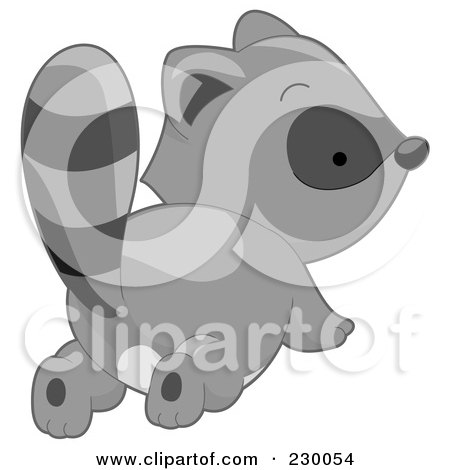 Royalty-Free (RF) Clipart Illustration of a Cute Baby Raccoon Showing His Butt by BNP Design Studio