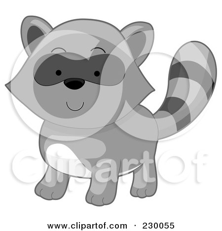 Royalty-Free (RF) Clipart Illustration of a Cute Baby Raccoon by BNP Design Studio
