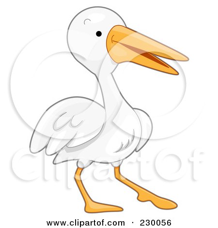 Royalty-Free (RF) Clipart Illustration of a Cute Pelican by BNP Design Studio