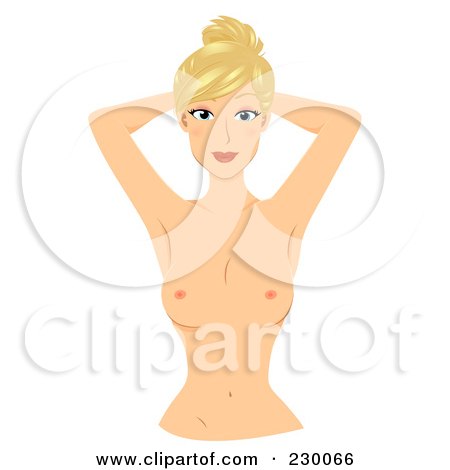 Royalty-Free (RF) Clipart Illustration of a Blond Woman Performing A Self Breast Exam - 2 by BNP Design Studio