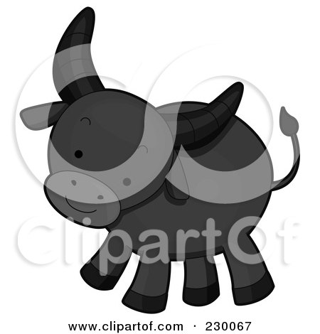 Royalty-Free (RF) Clipart Illustration of a Baby Water Buffalo by BNP Design Studio