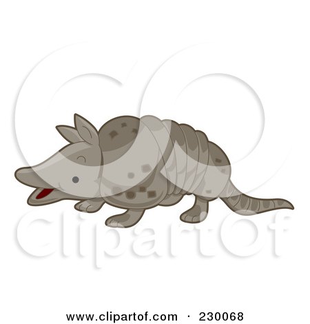 Royalty-Free (RF) Clipart Illustration of a Cute Armadillo by BNP Design Studio