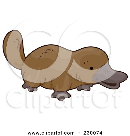 Royalty-Free (RF) Clipart Illustration of a Cute Platypus by BNP Design Studio