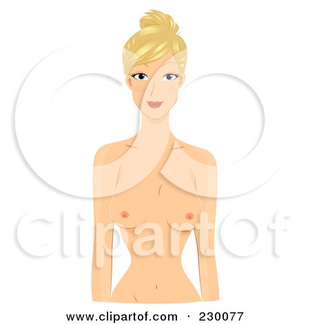 Royalty-Free (RF) Clipart Illustration of a Blond Woman Performing A Self Breast Exam - 3 by BNP Design Studio
