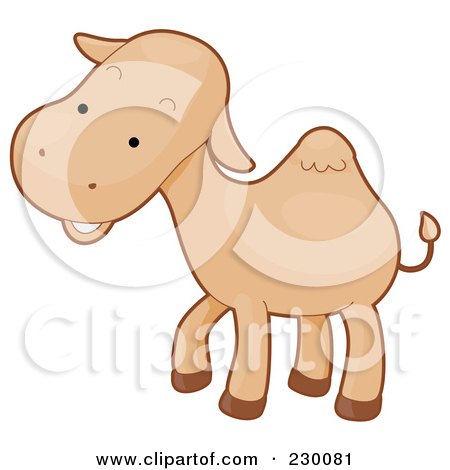 Royalty-Free (RF) Clipart Illustration of a Happy Baby Camel by BNP Design Studio