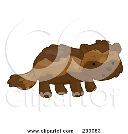 Royalty-Free (RF) Clipart Illustration of a Cute Wolverine by BNP Design Studio