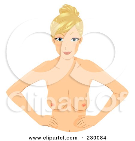 Royalty-Free (RF) Clipart Illustration of a Blond Woman Performing A Self Breast Exam - 1 by BNP Design Studio