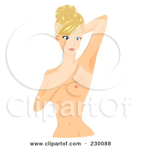 Royalty-Free (RF) Clipart Illustration of a Blond Woman Performing A Self Breast Exam - 4 by BNP Design Studio