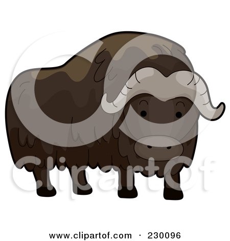 Royalty-Free (RF) Clipart Illustration of a Cute Musk Ox by BNP Design Studio