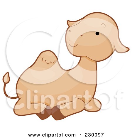Royalty-Free (RF) Clipart Illustration of a Baby Camel Resting by BNP Design Studio