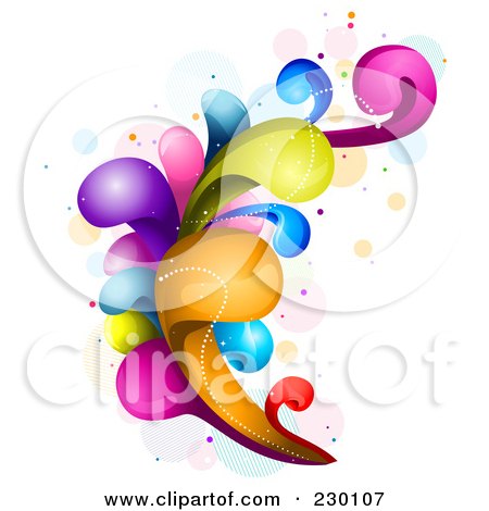 Royalty-Free (RF) Clipart Illustration of a Colorful Rainbow Splash - 2 by BNP Design Studio