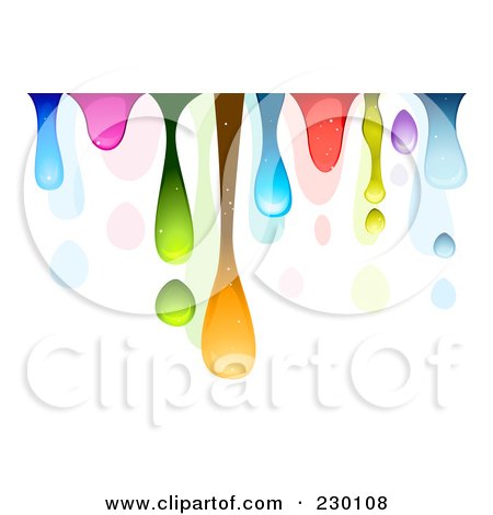 Royalty-Free (RF) Clipart Illustration of a Backgorund Of Rainbow Drips by BNP Design Studio