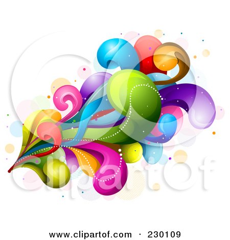Royalty-Free (RF) Clipart Illustration of a Colorful Rainbow Splash - 1 by BNP Design Studio