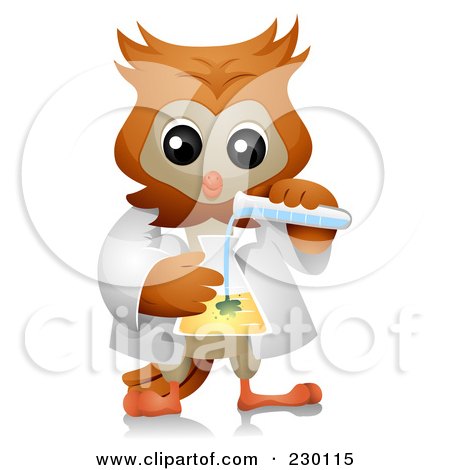 Royalty-Free (RF) Clipart Illustration of a Professor Science Owl by BNP Design Studio
