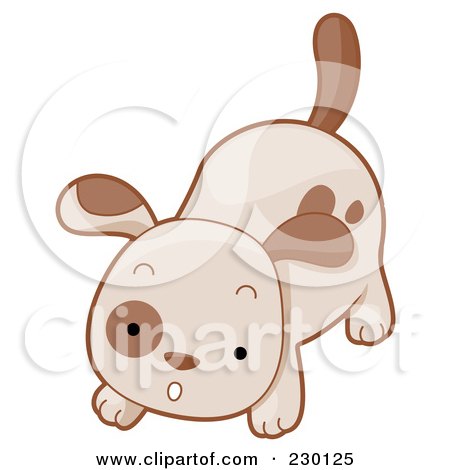 Royalty-Free (RF) Clipart Illustration of a Cute Puppy Barking by BNP Design Studio