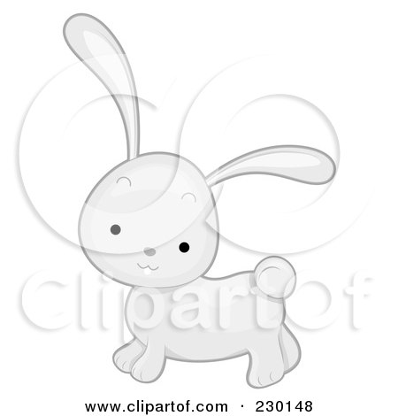 Royalty-Free (RF) Clipart Illustration of a Cute White Rabbit by BNP Design Studio