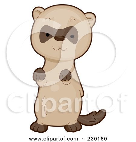 Royalty-Free (RF) Clipart Illustration of a Cute Ferret Begging by BNP Design Studio