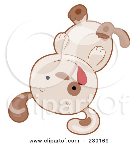 Royalty-Free (RF) Clipart Illustration of a Cute Puppy Playing Dead by BNP Design Studio