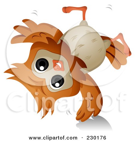 Royalty-Free (RF) Clipart Illustration of an Owl Doing A Hand Stand by BNP Design Studio