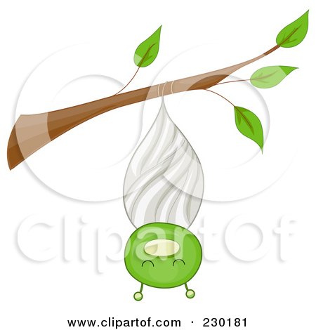 Royalty-Free (RF) Clipart Illustration of a Happy Bug In A Cocoon by BNP Design Studio