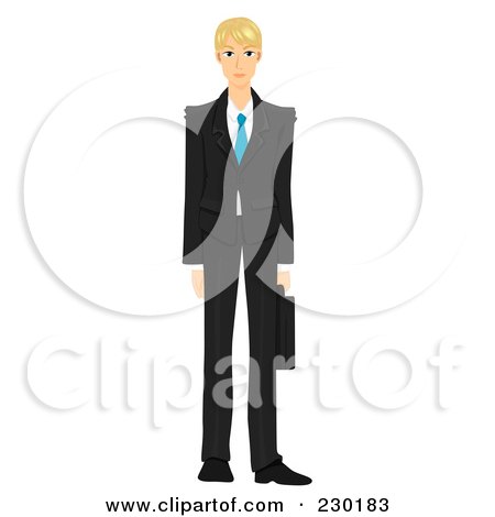 Royalty-Free (RF) Clipart Illustration of a Blond Businessman Standing by BNP Design Studio