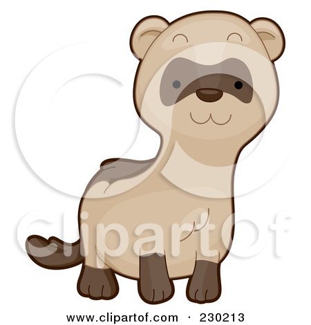 Royalty-Free (RF) Clipart Illustration of a Cute Curious Ferret by BNP Design Studio