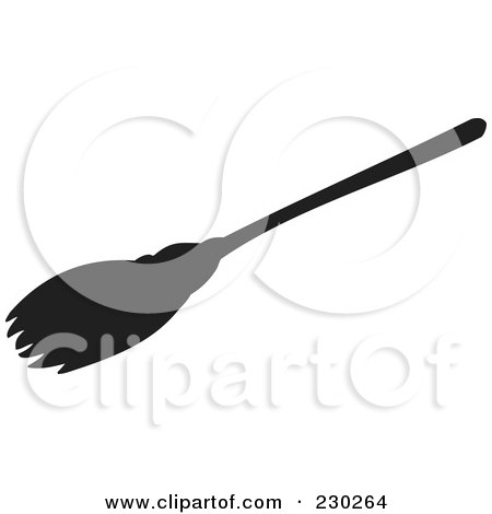 Royalty-Free (RF) Clipart Illustration of a Broomstick Silhouette by visekart