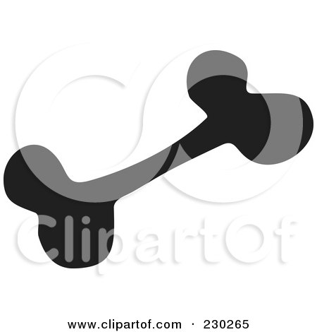 Royalty-Free (RF) Clipart Illustration of a Black Bone Silhouette by visekart