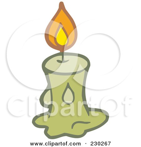Royalty-Free (RF) Clipart Illustration of a Melting Green Halloween Candle by visekart