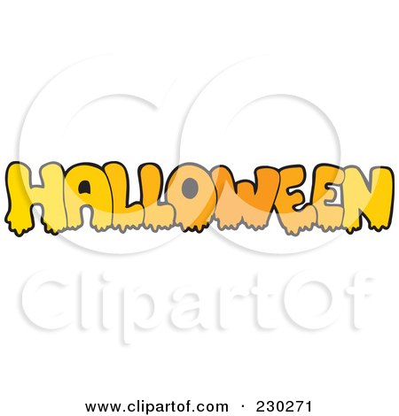 Royalty-Free (RF) Clipart Illustration of Rounded Orange HALLOWEEN Text by visekart