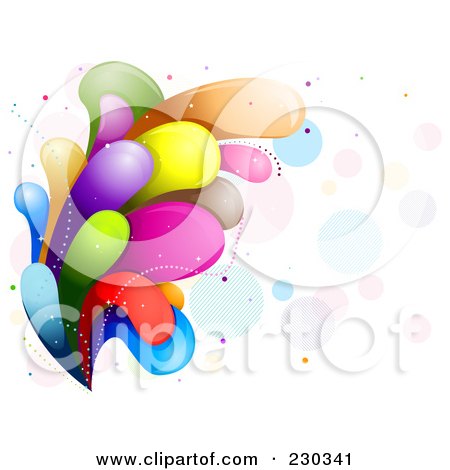 Royalty-Free (RF) Clipart Illustration of a Colorful Rainbow Splash - 13 by BNP Design Studio