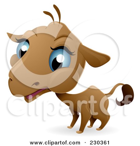 Royalty-Free (RF) Clipart Illustration of a Baby Camel With Blue Eyes by BNP Design Studio