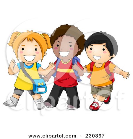 Royalty-Free (RF) Clipart Illustration of Diverse School Kids by BNP Design Studio