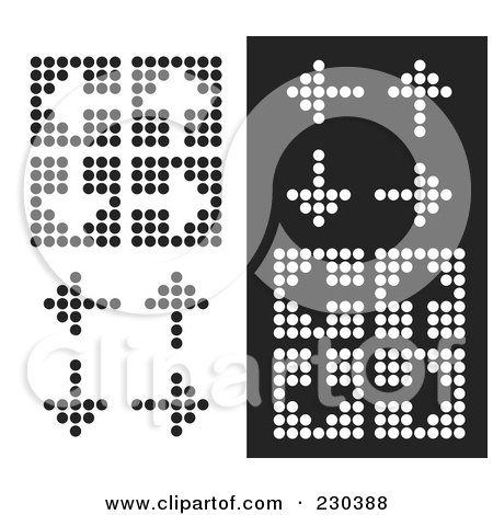 Royalty-Free (RF) Clipart Illustration of a Digital Collage Of Dot Arrows by michaeltravers