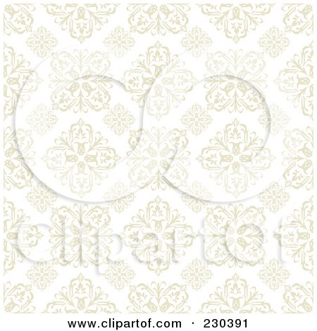 Royalty-Free (RF) Clipart Illustration of a Floral Tile Wallpaper Background by michaeltravers