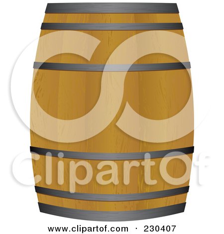 Royalty-Free (RF) Clipart Illustration of a Wooden Beer Keg Barrel by michaeltravers